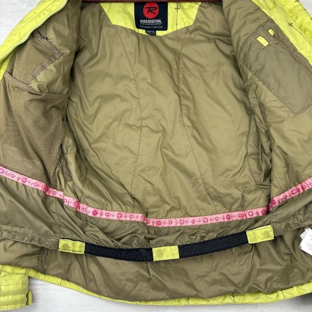 Women's Rossignol Lime Multilogo Hooded Ski/Snowboard Jacket Size L - Picture 7 of 15